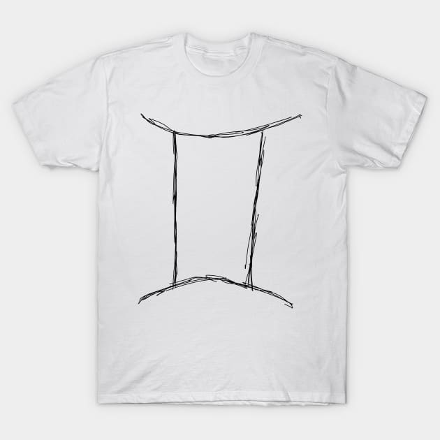 Dark and Gritty Gemini Zodiac Sign T-Shirt by MacSquiddles